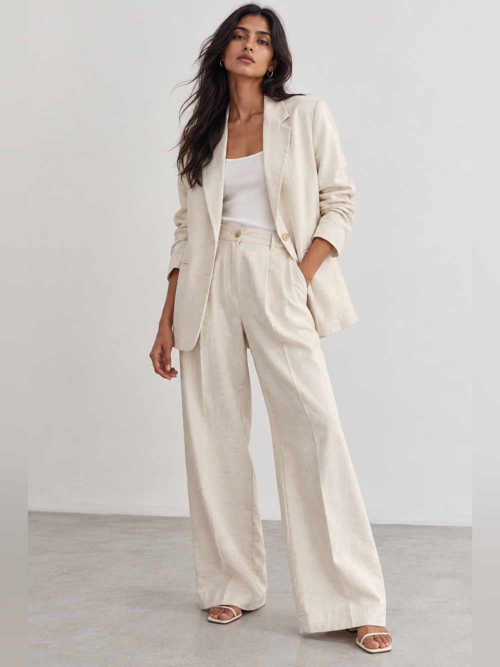 H&M Oversized Blazer & Wide-Leg Pants Two-Piece Set – XS / US 6